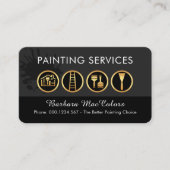 Carte De Visite Gold Paint Tools On Grey Black Layer (Devant)