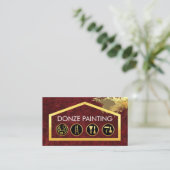 Carte De Visite Gold Painting Tools On Building Frame (Debout devant)