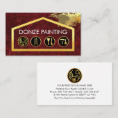 Carte De Visite Gold Painting Tools On Building Frame (Devant / Derrière)