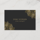 Carte De Visite Gold Paisley Mandala Sur Dar Grey (Devant)