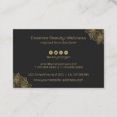 Carte De Visite Gold Paisley Mandala Sur Dar Grey (Dos)