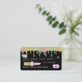 Carte De Visite Gold Parties scintillant Drip Rainbow Luxury MUA C (Debout devant)