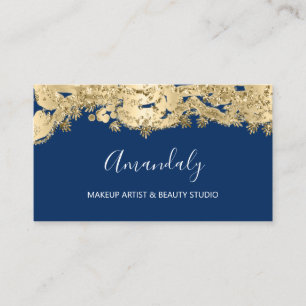 Carte De Visite Gold Parties scintillant Event Planner Stylist Blu