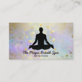 Carte De Visite *~* Gold Parties scintillant Homme Yoga Méditation (Devant)