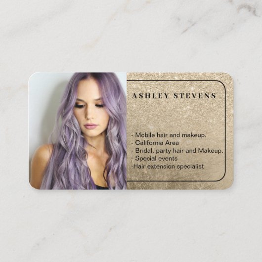 Carte De Visite Gold parties scintillant Médias sociaux Code QR Lo (Dos)