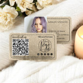 Carte De Visite Gold parties scintillant Médias sociaux Code QR Lo