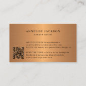 Carte De Visite Gold parties scintillant QR CODE artiste maquillag (Dos)
