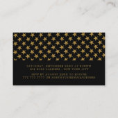 Carte De Visite Gold Parties scintillant Stars, Engagement Party T (Dos)