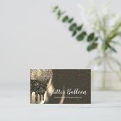 Carte De Visite Gold Party Décor Événement Plan Balloon d'annivers (Debout devant)