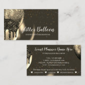 Carte De Visite Gold Party Décor Événement Plan Balloon d'annivers (Devant / Derrière)