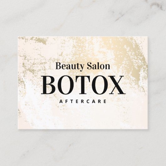 Carte De Visite Gold Pastel Botox Aftercare (Devant)