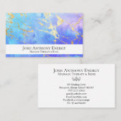 Carte De Visite *~* Gold Pastel Nebula Galaxy Universe Aqua AP3 (Devant / Derrière)