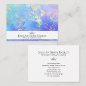 Carte De Visite *~* Gold Pastel Nebula Galaxy Universe Aqua AP3 Bu (Devant / Derrière)