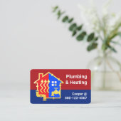 Carte De Visite Gold Plumbing Heating Home Frame (Debout devant)