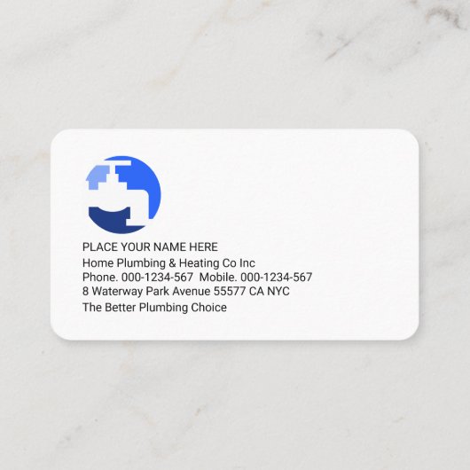 Carte De Visite Gold Plumbing Heating Home Frame (Dos)