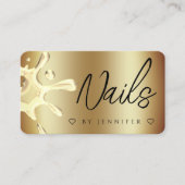 Carte De Visite Gold Polonais Splash Drift Nails QR Code Or (Devant)
