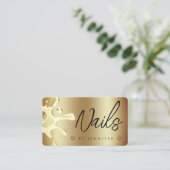 Carte De Visite Gold Polonais Splash Drift Nails QR Code Or (Debout devant)