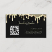 Carte De Visite Gold Polonais Splash Drivers Nails QR Code noir (Dos)
