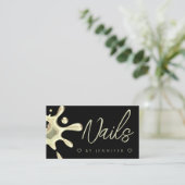 Carte De Visite Gold Polonais Splash Drivers Nails QR Code noir (Debout devant)