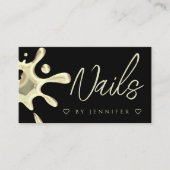 Carte De Visite Gold Polonais Splash Drivers Nails QR Code noir (Devant)