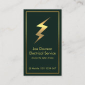 Carte De Visite Gold Power Lightning On Stunning Green Borders (Devant)