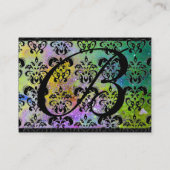 Carte De Visite GOLD PURPLE SPARKLING DAMASK MONOGRAM vert jaune (Dos)