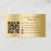 Carte De Visite Gold Qr code prime sur les médias sociaux (Dos)
