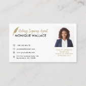 Carte De Visite GOLD QUILL PEN Services professionnels de photogra (Devant)