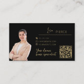 Carte De Visite Gold Real Estate Agent Business Cards With QR Code (Dos)