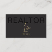 Carte De Visite Gold Real Estate Agent Business Cards With QR Code (Devant)