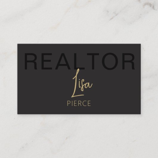 Carte De Visite Gold Real Estate Agent Business Cards With QR Code (Devant)