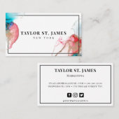 Carte De Visite Gold Red Painting Splatter Professional (Devant / Derrière)