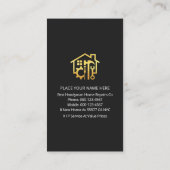 Carte De Visite Gold Red Roof With Handyman Tools (Dos)