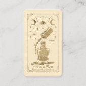 Carte De Visite Gold Retro Celestial Tarot Nail artist QR Code (Devant)