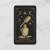 Carte De Visite Gold Retro Celestial Tarot Nail artist QR Code (Devant)