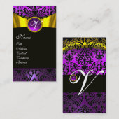 CARTE DE VISITE GOLD RIBBON JAUNE BLACK PURPLE DOMMASK MONOGRAM (Devant / Derrière)