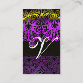 CARTE DE VISITE GOLD RIBBON JAUNE BLACK PURPLE DOMMASK MONOGRAM (Dos)
