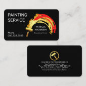 Carte De Visite Gold Roller Brush Paint Splatter  (Devant / Derrière)