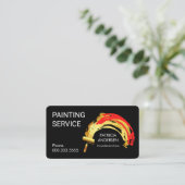 Carte De Visite Gold Roller Brush Paint Splatter  (Debout devant)
