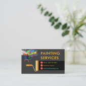 Carte De Visite Gold Roller Brush Painting Paint Splatter (Debout devant)