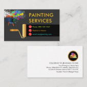 Carte De Visite Gold Roller Brush Painting Paint Splatter (Devant / Derrière)