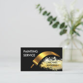 Carte De Visite Gold Roller Brush Painting Splatter (Debout devant)