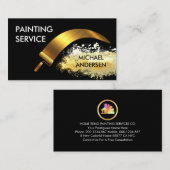 Carte De Visite Gold Roller Brush Painting Splatter (Devant / Derrière)