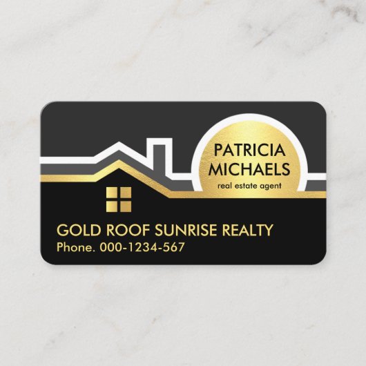 Carte De Visite Gold Roof Sunrise Border Realty (Devant)