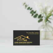 Carte De Visite Gold Rooftop Building Handyman Tools Home Réparati (Debout devant)