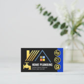 Carte De Visite Gold Rooftop Faucet Plumbing Icons (Debout devant)