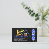 Carte De Visite Gold Rooftop Plumbing Icons (Debout devant)