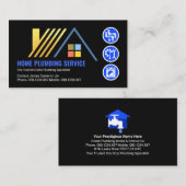 Carte De Visite Gold Rooftop Plumbing Icons (Devant / Derrière)
