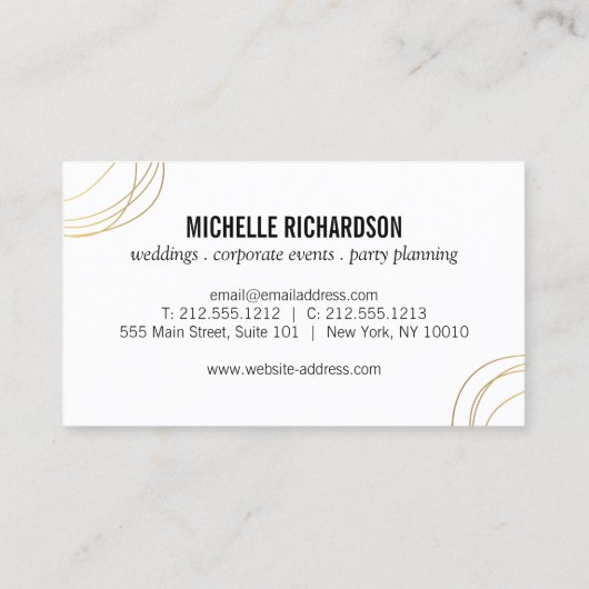 Carte De Visite Gold Scribble avec Gras Texte Conception abstraite (Dos)