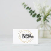 Carte De Visite Gold Scribble avec Gras Texte Conception abstraite (Debout devant)